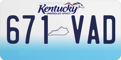 KY license plate 671VAD