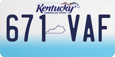 KY license plate 671VAF
