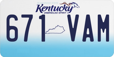 KY license plate 671VAM