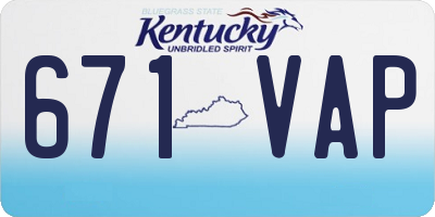 KY license plate 671VAP