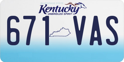 KY license plate 671VAS