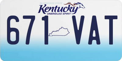 KY license plate 671VAT