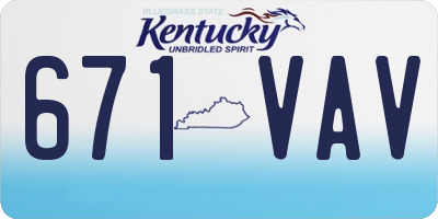 KY license plate 671VAV