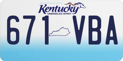 KY license plate 671VBA
