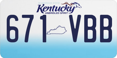 KY license plate 671VBB