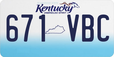 KY license plate 671VBC