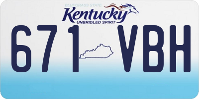 KY license plate 671VBH