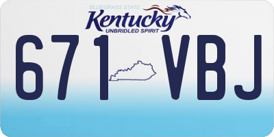 KY license plate 671VBJ