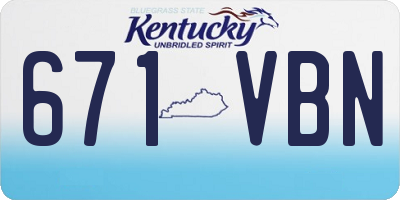 KY license plate 671VBN