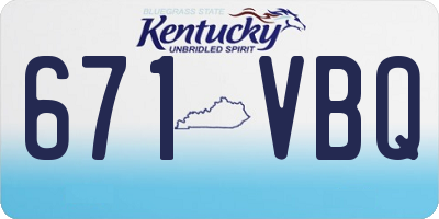 KY license plate 671VBQ