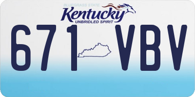 KY license plate 671VBV