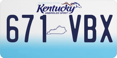 KY license plate 671VBX