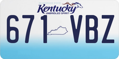 KY license plate 671VBZ
