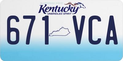 KY license plate 671VCA