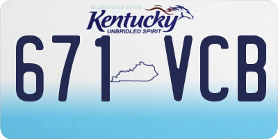 KY license plate 671VCB