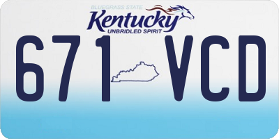 KY license plate 671VCD
