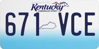 KY license plate 671VCE