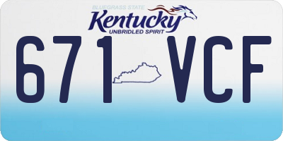 KY license plate 671VCF