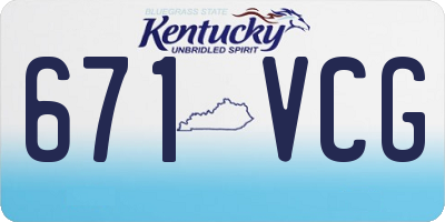 KY license plate 671VCG