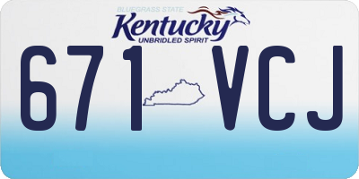 KY license plate 671VCJ