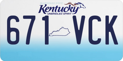 KY license plate 671VCK