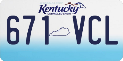 KY license plate 671VCL