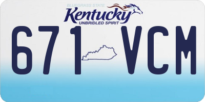 KY license plate 671VCM