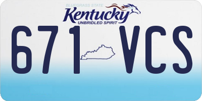 KY license plate 671VCS