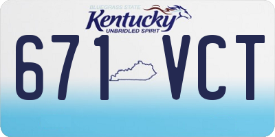 KY license plate 671VCT
