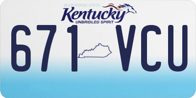KY license plate 671VCU