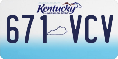 KY license plate 671VCV