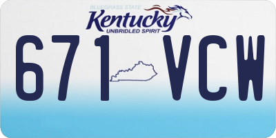 KY license plate 671VCW