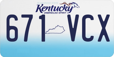 KY license plate 671VCX