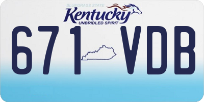 KY license plate 671VDB