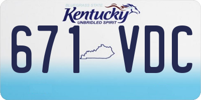 KY license plate 671VDC