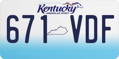KY license plate 671VDF