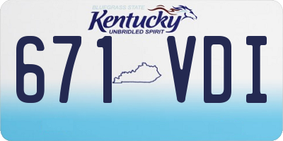 KY license plate 671VDI