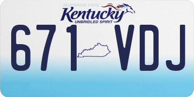 KY license plate 671VDJ