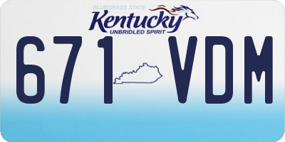 KY license plate 671VDM