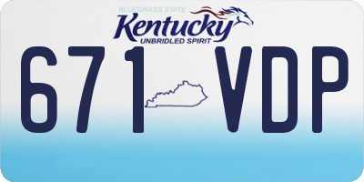 KY license plate 671VDP
