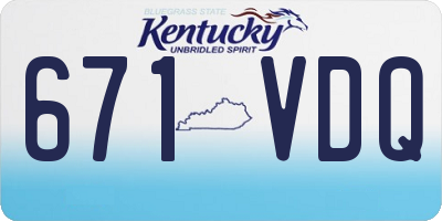 KY license plate 671VDQ