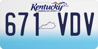 KY license plate 671VDV