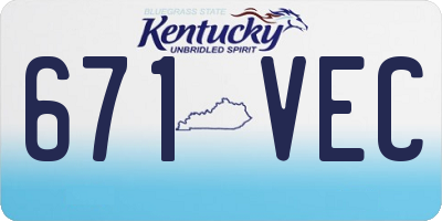 KY license plate 671VEC