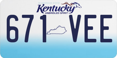 KY license plate 671VEE