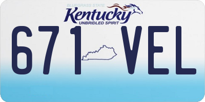 KY license plate 671VEL