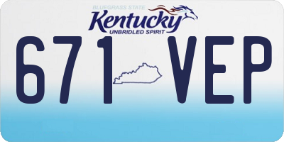 KY license plate 671VEP