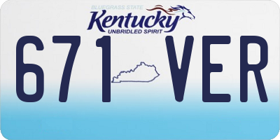 KY license plate 671VER