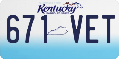 KY license plate 671VET