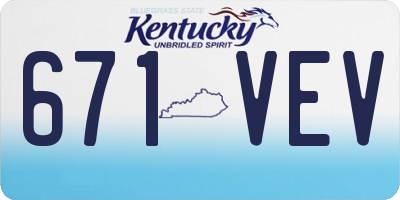 KY license plate 671VEV