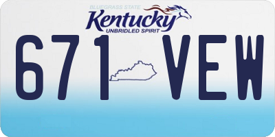 KY license plate 671VEW
